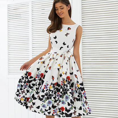 Sleeveless printed dress