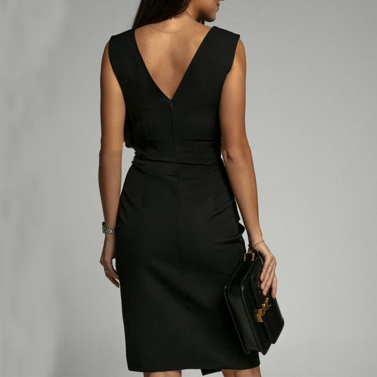 Summer V-neck Sleeveless Split Dress Fashion Slim High Waist Party Club Clothing For Women. WAS £25 NOW £14.99 ONLY.