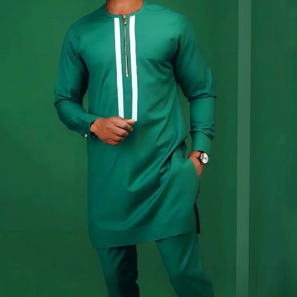 African Men's Suit Digital Top And Trousers 2-piece Set