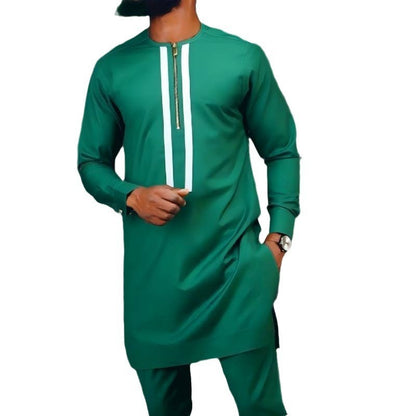 African Men's Suit Digital Top And Trousers 2-piece Set