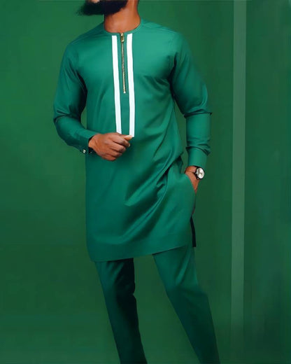 African Men's Suit Digital Top And Trousers 2-piece Set