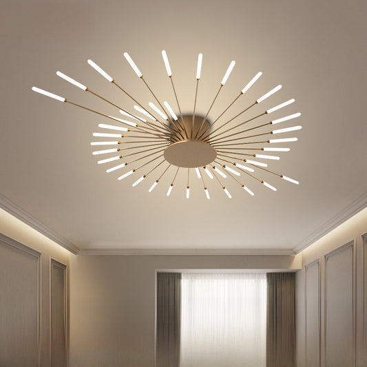 Zhongshan Lamps Simple Living Room Lamp Ceiling Lamp Hall High-class Restaurant Bedroom Vortex Fireworks LED Ceiling Lamp