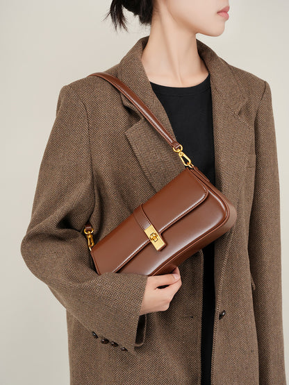 Cowhide High Quality Niche Baguette Bag High-end Underarm Bag Women&#039;s Bag 2024 New All-match Shoulder Crossbody Bag