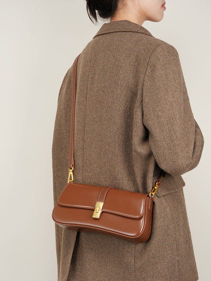 Cowhide High Quality Niche Baguette Bag High-end Underarm Bag Women&#039;s Bag 2024 New All-match Shoulder Crossbody Bag