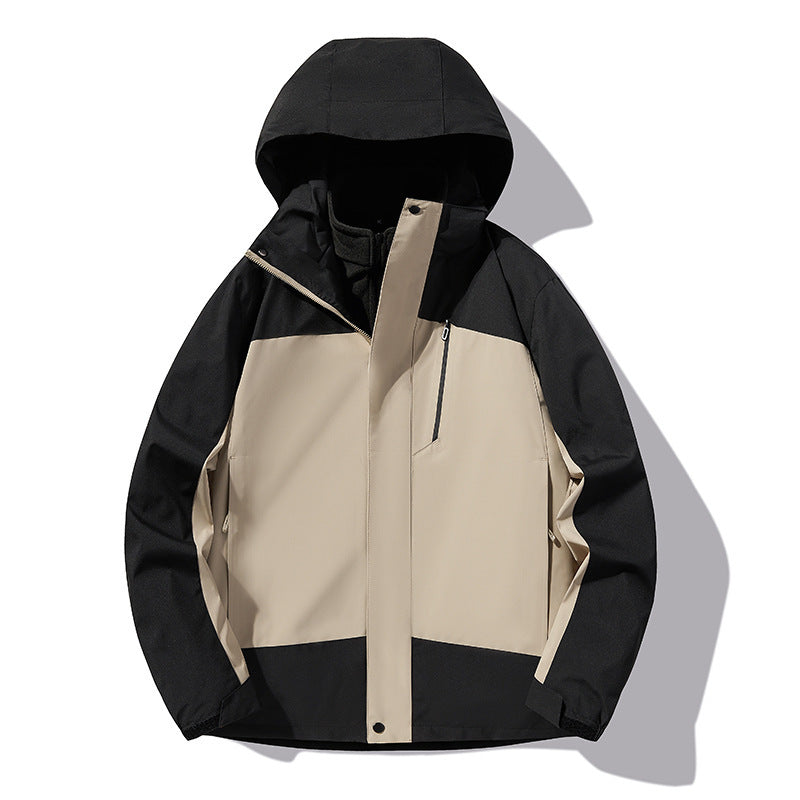 Outdoor Jacket Three-in-one Men And Women New Autumn And Winter Windproof Waterproof Sports Comfortable Warmth Removable Mountaineering Suit