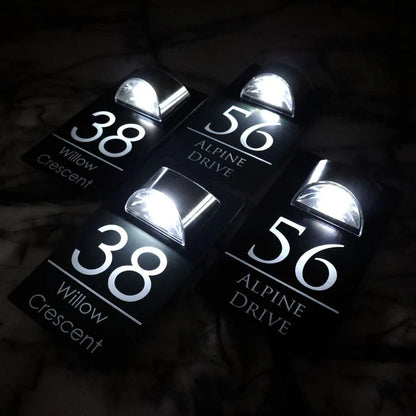 House Number Address Plate Solar House Logo LED Luminous Contemporary Modern House Number Plate