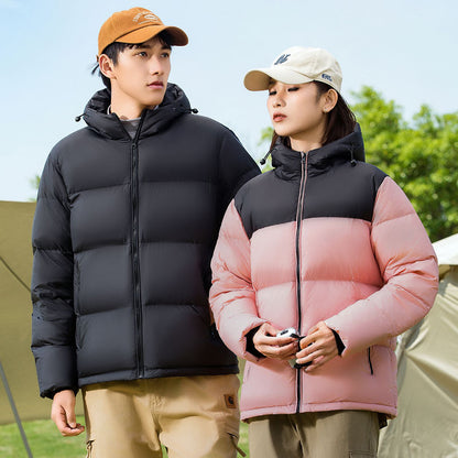 White Duck Down Couple Thickened Hooded Down Coat