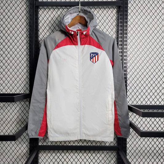 New Real Madrid Atletico Madrid Spanish Jacket Windproof Long Sleeve Zipper Jacket Embroidered Football Pre-match Sportswear Treng Coat