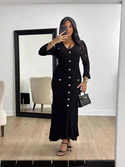 Fallwinter Slim Knitted Long Sleeve Fishtail Dress