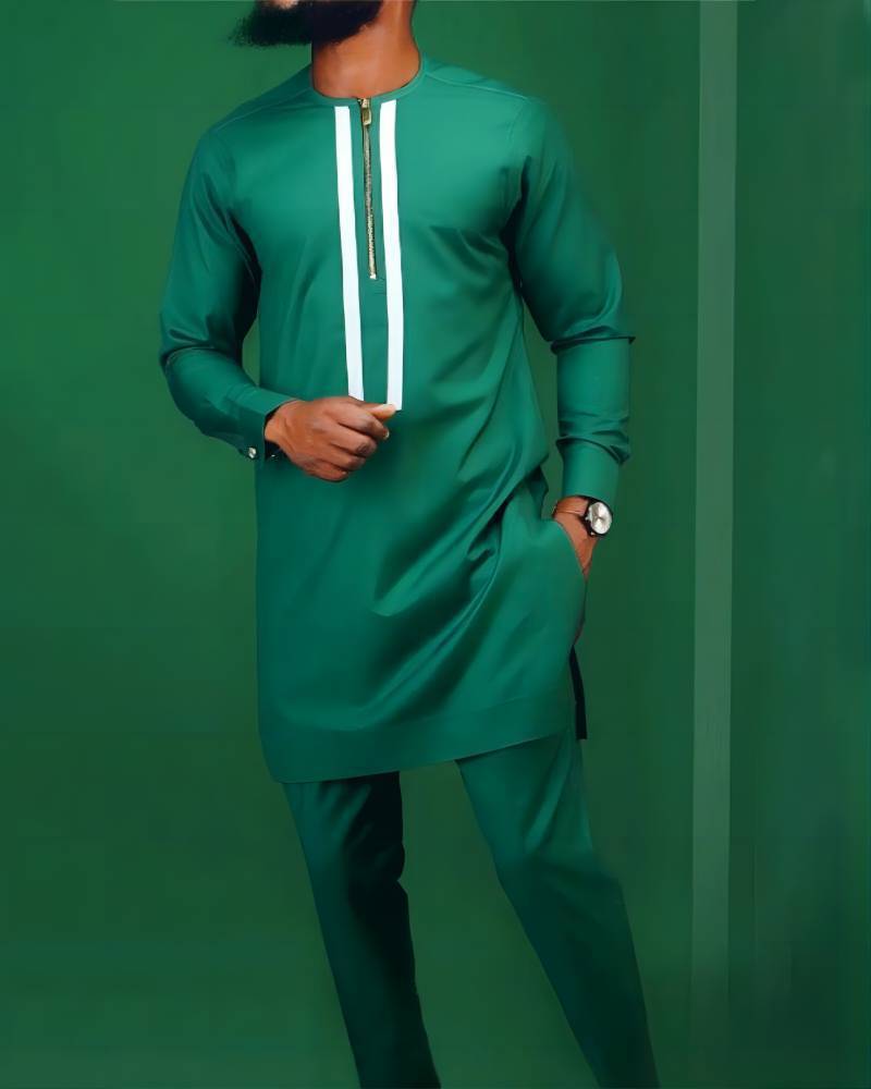 African Men's Suit Digital Top And Trousers 2-piece Set
