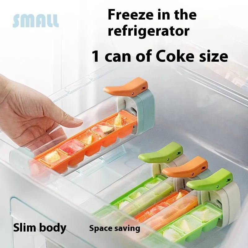 Creative One-handed Press Ice Cream Household 6-grid Small Ice Cream Refrigerator Ice Food-grade Press Ice Cream Storage Box